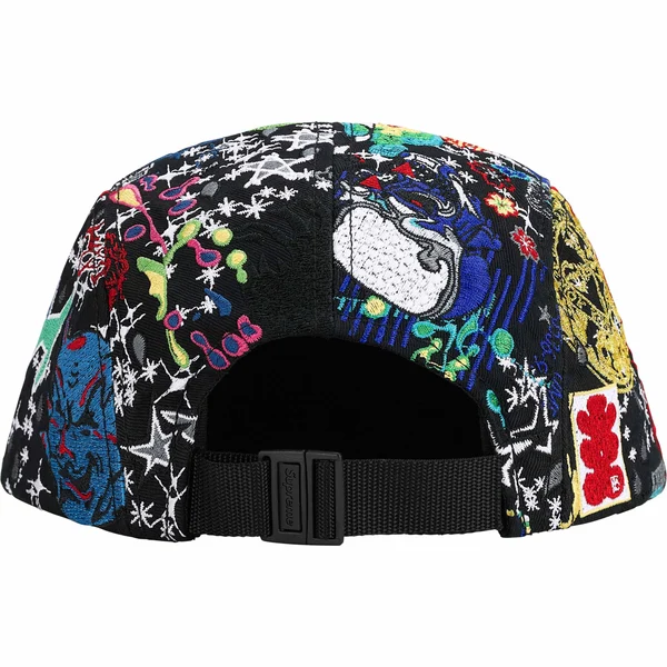 Supreme AOI Embroidered Camp Cap - Black (front)