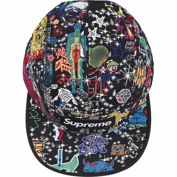 Supreme AOI Embroidered Camp Cap - Black (front)