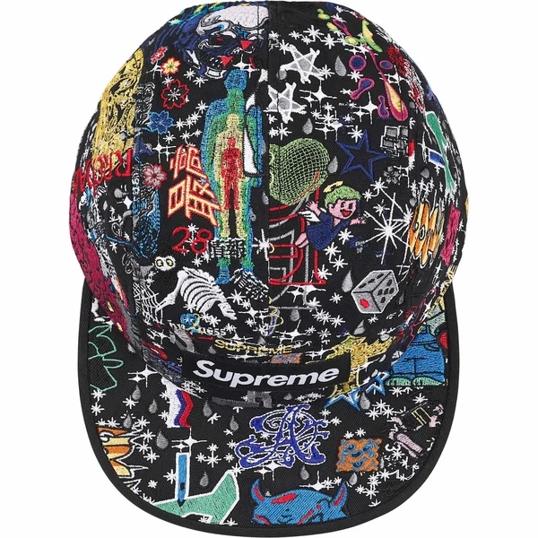 Supreme AOI Embroidered Camp Cap - Black (front)