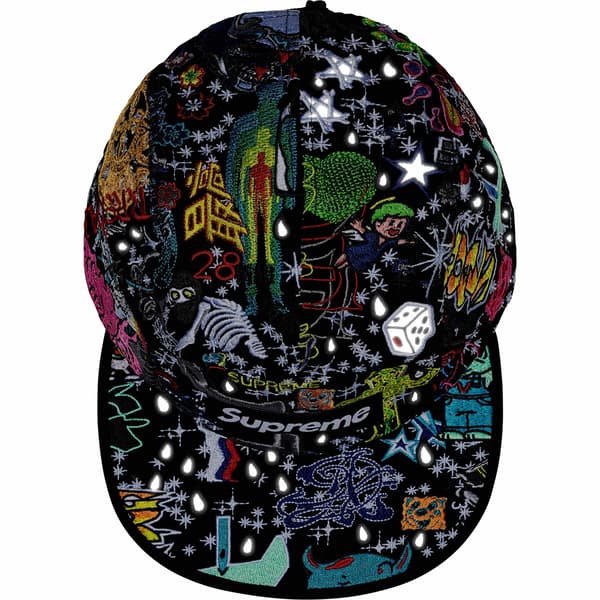 Supreme AOI Embroidered Camp Cap - Black (front)