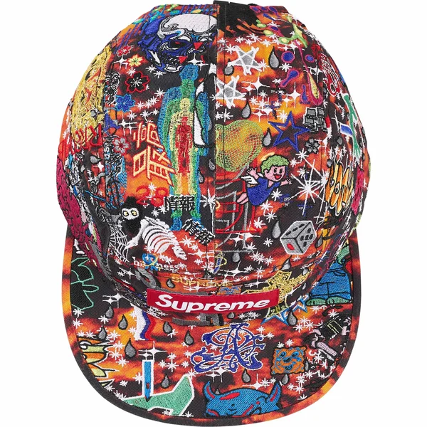 Supreme AOI Embroidered Camp Cap - Flames (front)
