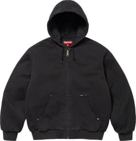 Supreme AOI Embroidered Hooded Work Jacket Black