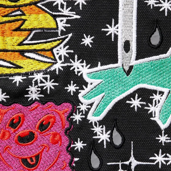 Supreme AOI Embroidered Hooded Work Jacket - Black (front)