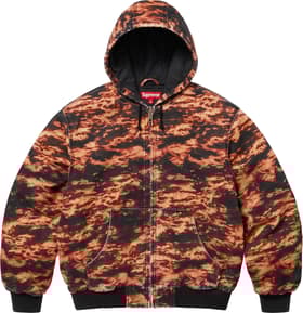 Supreme AOI Embroidered Hooded Work Jacket Flames
