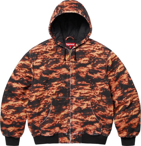 Supreme AOI Embroidered Hooded Work Jacket - Flames (front)