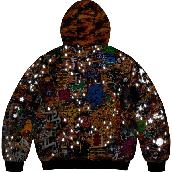 Supreme AOI Embroidered Hooded Work Jacket - Flames (front)