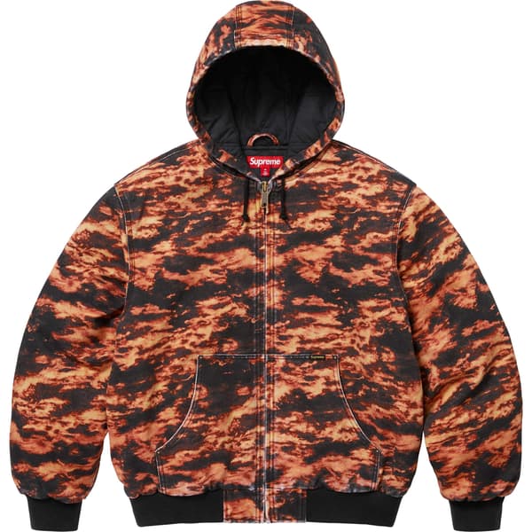Supreme AOI Embroidered Hooded Work Jacket - Flames (front)
