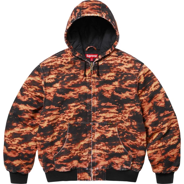 Supreme AOI Embroidered Hooded Work Jacket - Flames (front)