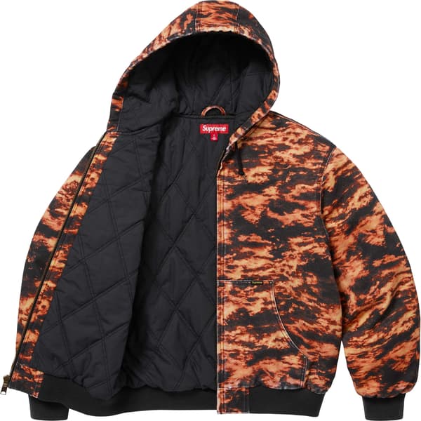 Supreme AOI Embroidered Hooded Work Jacket - Flames (front)