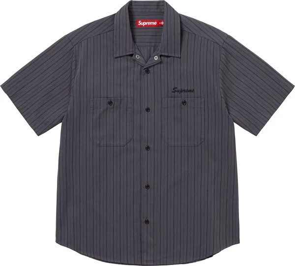 Supreme AOI Eyes S/S Work Shirt - Stripe (front)