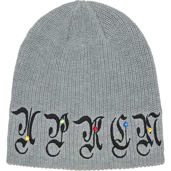 Supreme AOI Gems Beanie - Heather Grey (front)