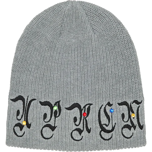 Supreme AOI Gems Beanie - Heather Grey (front)