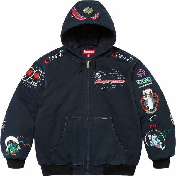 Supreme AOI Hooded Work Jacket - Black (front)