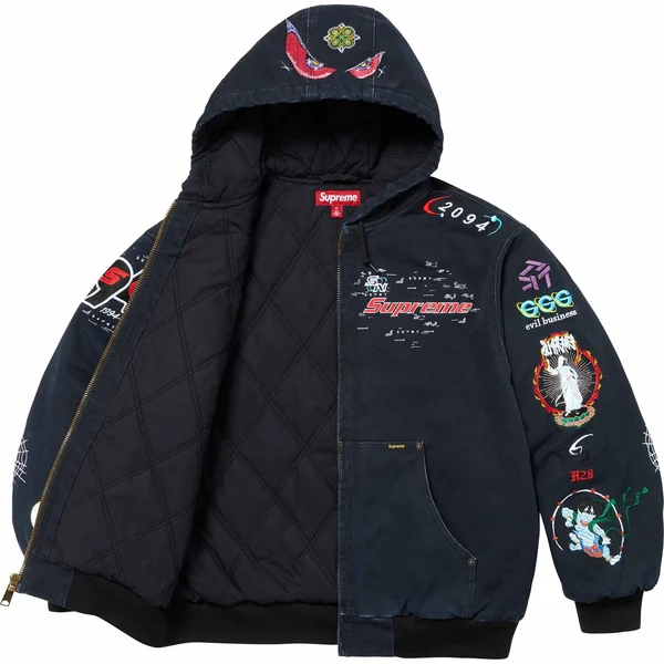 Supreme AOI Hooded Work Jacket - Black (front)