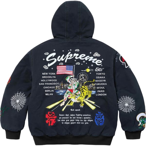 Supreme AOI Hooded Work Jacket - Black (front)
