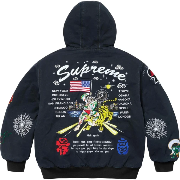 Supreme AOI Hooded Work Jacket - Black (front)