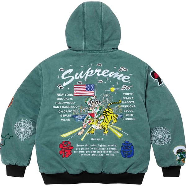 Supreme AOI Hooded Work Jacket - Teal (front)