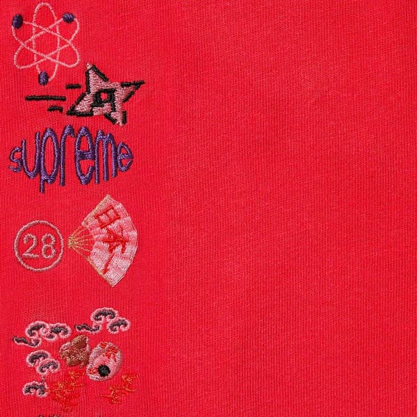 Supreme AOI Icons L/S Top - Washed Red (front)