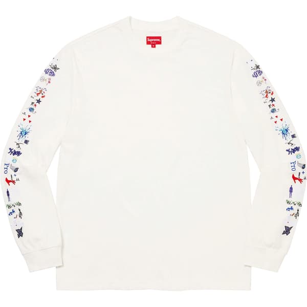 Supreme AOI Icons L/S Top - White (front)