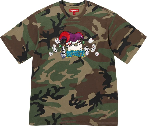 Supreme AOI Jester S/S Top - Woodland Camo (front)