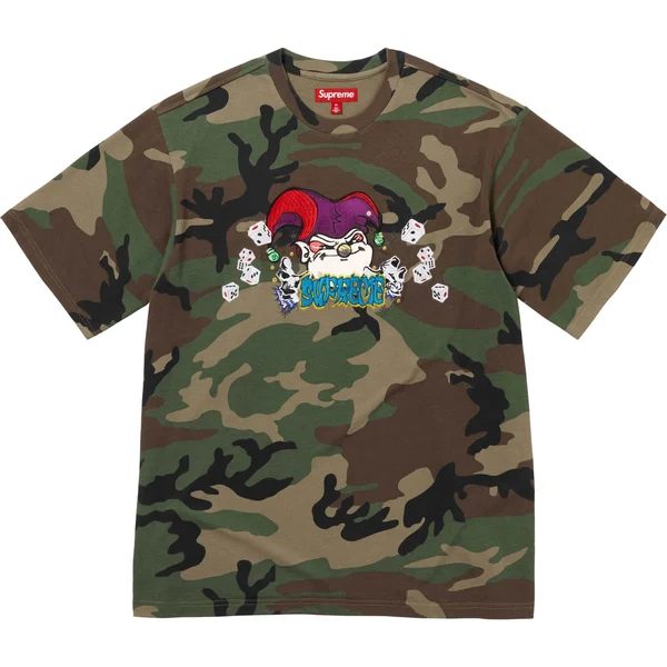 Supreme AOI Jester S/S Top - Woodland Camo (front)