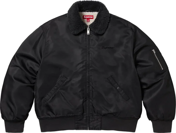 Supreme AOI Nylon Bomber Jacket - Black (front)