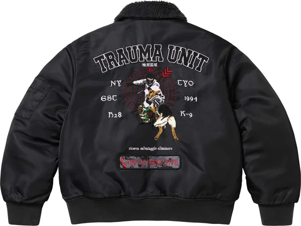 Supreme AOI Nylon Bomber Jacket - Black (front)