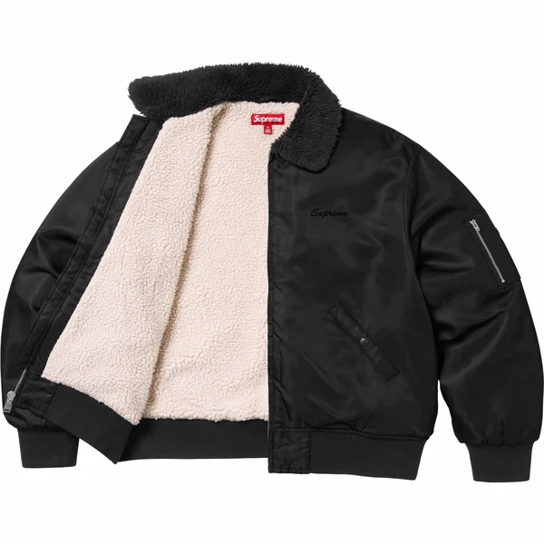 Supreme AOI Nylon Bomber Jacket - Black (front)