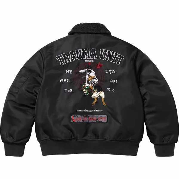 Supreme AOI Nylon Bomber Jacket - Black (front)