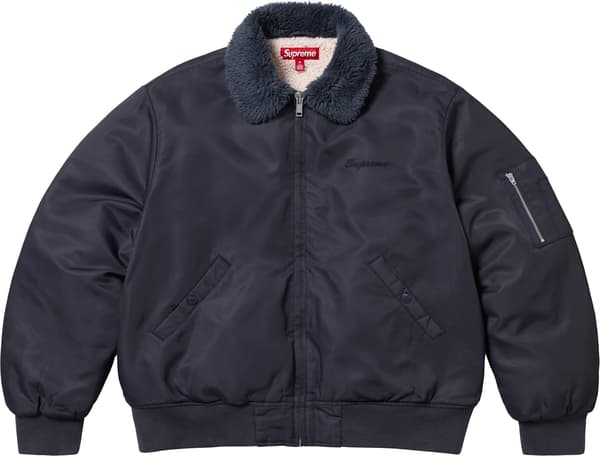 Supreme AOI Nylon Bomber Jacket - Navy (front)