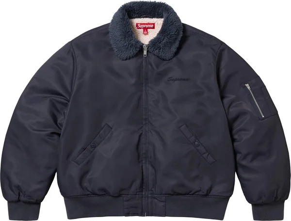 Supreme AOI Nylon Bomber Jacket - Navy (front)