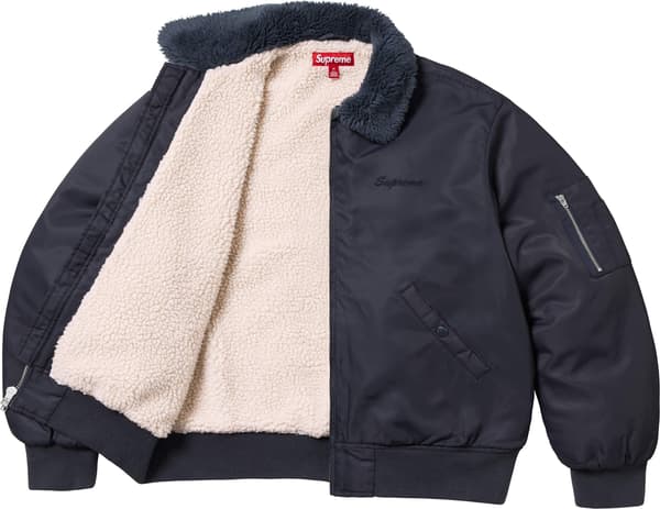 Supreme AOI Nylon Bomber Jacket - Navy (front)