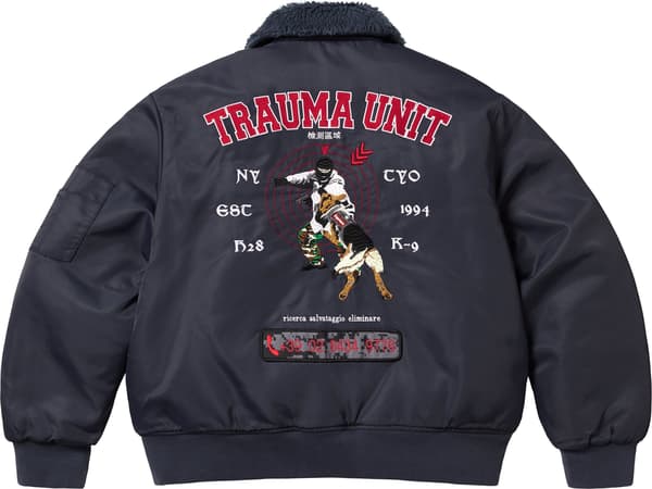 Supreme AOI Nylon Bomber Jacket - Navy (front)