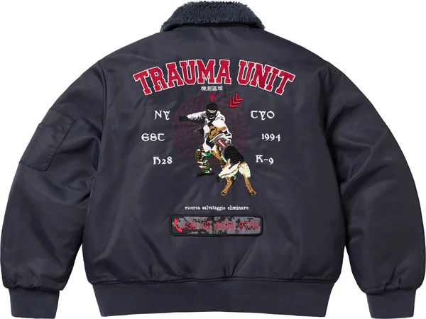 Supreme AOI Nylon Bomber Jacket - Navy (front)