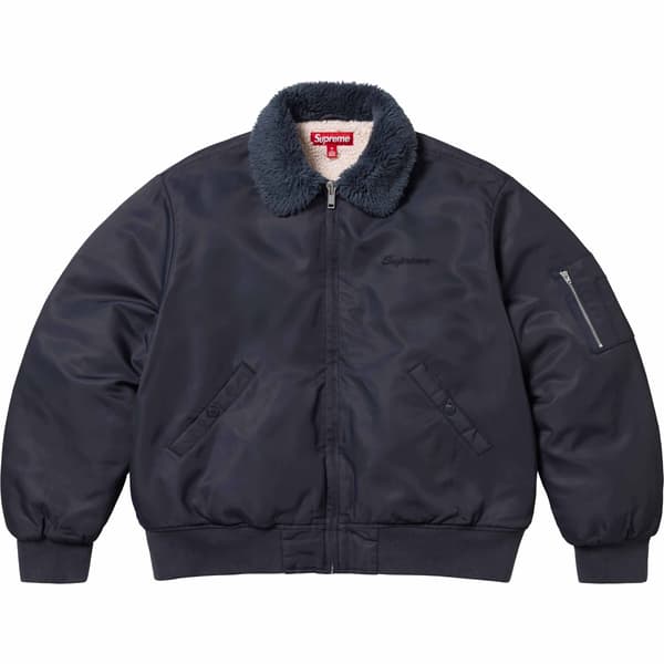 Supreme AOI Nylon Bomber Jacket - Navy (front)