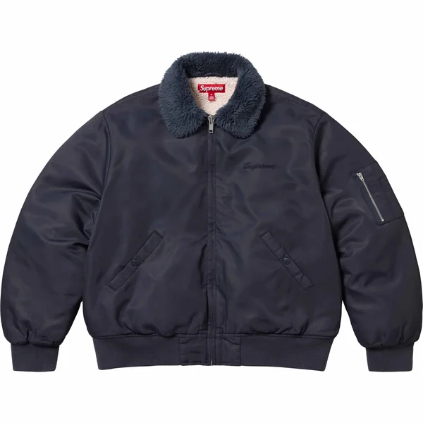 Supreme AOI Nylon Bomber Jacket - Navy (front)