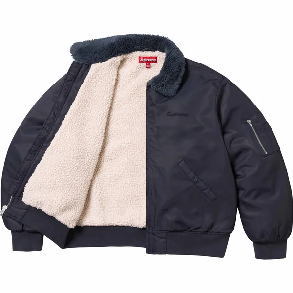 Supreme AOI Nylon Bomber Jacket - Navy (front)