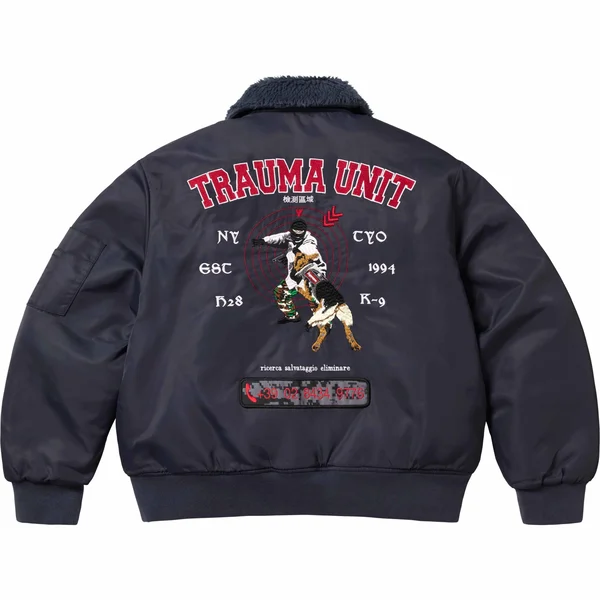 Supreme AOI Nylon Bomber Jacket - Navy (front)