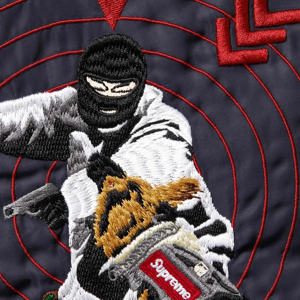 Supreme AOI Nylon Bomber Jacket - Navy (front)