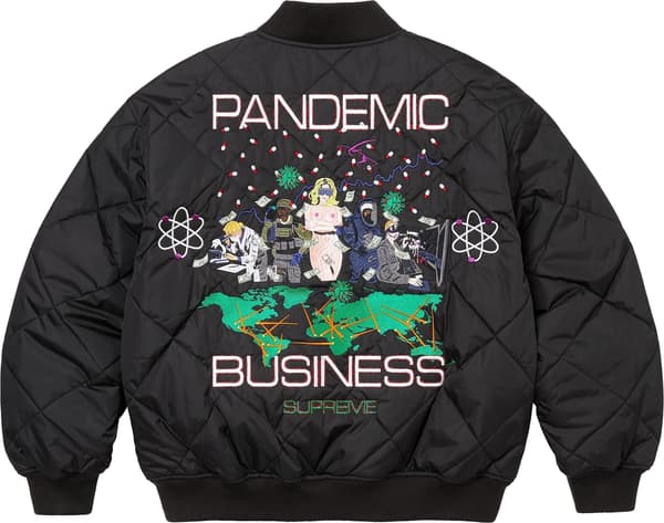 Supreme AOI Quilted Work Jacket - Black (front)