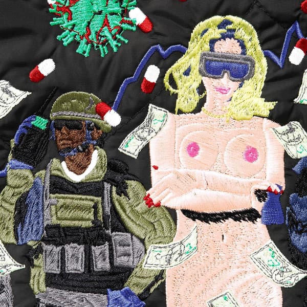 Supreme AOI Quilted Work Jacket - Black (front)