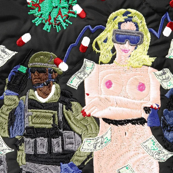 Supreme AOI Quilted Work Jacket - Black (front)