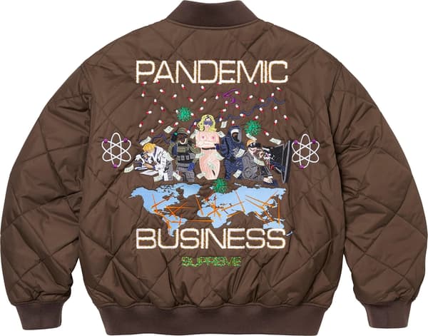 Supreme AOI Quilted Work Jacket - Brown (front)