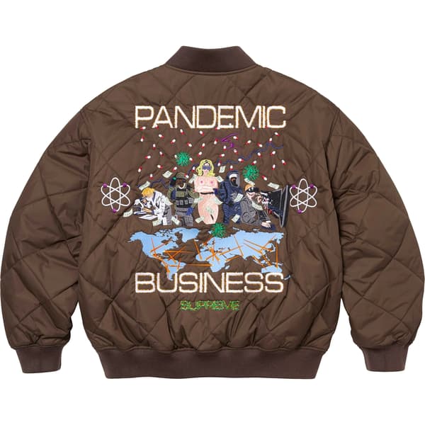 Supreme AOI Quilted Work Jacket - Brown (front)