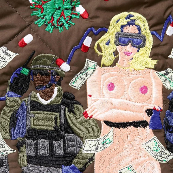 Supreme AOI Quilted Work Jacket - Brown (front)