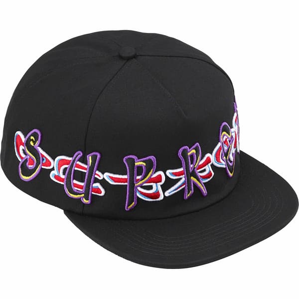 Supreme AOI Spellout 5-Panel - Black (front)