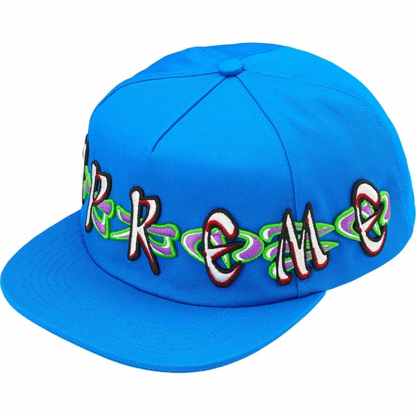 Supreme AOI Spellout 5-Panel - Blue (front)
