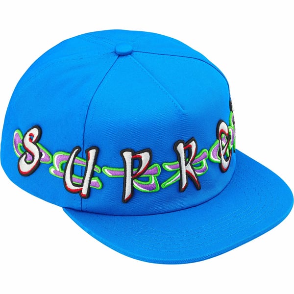 Supreme AOI Spellout 5-Panel - Blue (front)