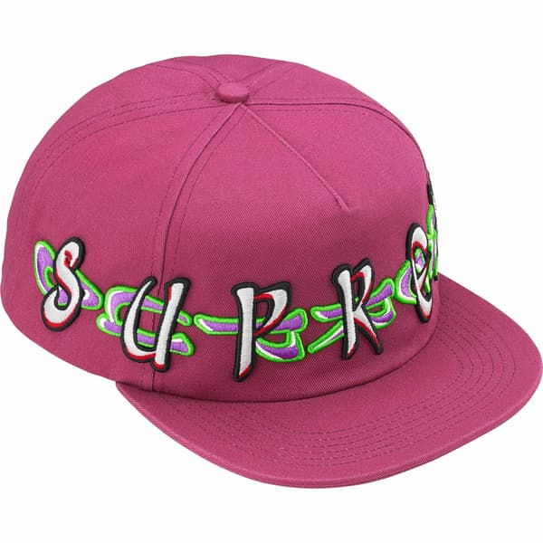 Supreme AOI Spellout 5-Panel - Rose (front)