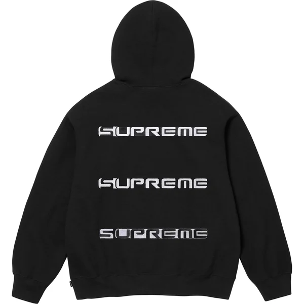 Supreme AOI Stacked Hooded Sweatshirt - Black (front)